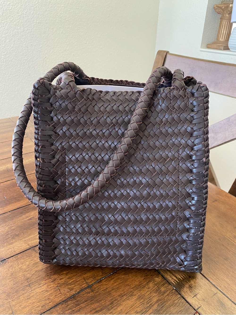 Madewell Lexington Small Tote Coffee Bean Woven Shoulder Bag